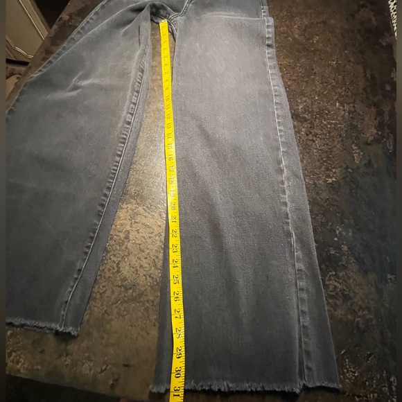 Vibrant Black Flair Leg Jeans with raw edges, 27 - Picture 12 of 12